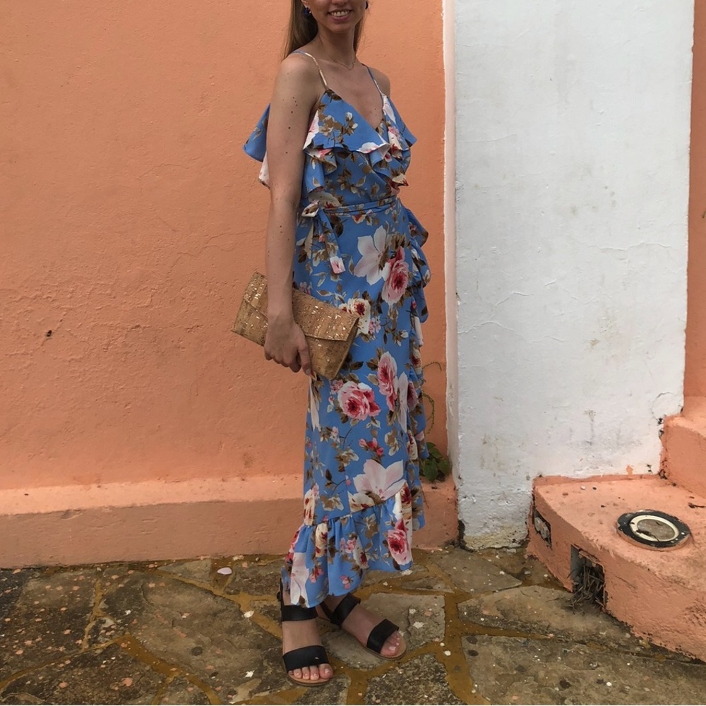 Design Lab Lord & Taylor Blue Floral Dress